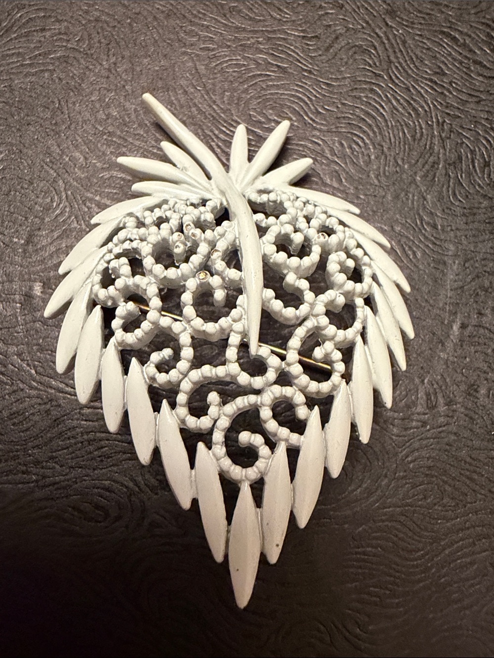 Monet White Strawberry brooch